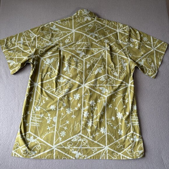 Wayan Natural Wear Vintage Mens 2XL Green Hawaiian Button Up Short Sleeve Shirt - Picture 12 of 14